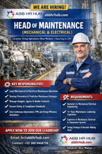 job ad for head of maintenance for mechanical & electrical-abbhrhub