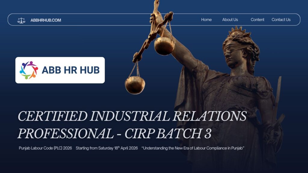 Certified Industrial Relations Professional - CIRP Batch 3-Punjab Labour Code (PLC) 2026-abbhrhub
